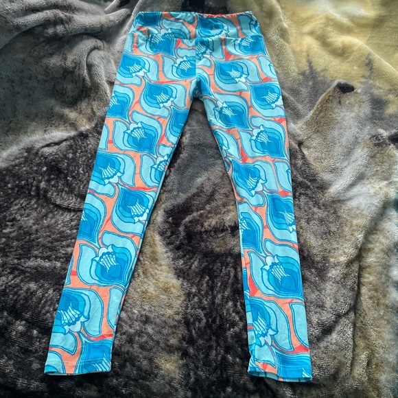 #21 One size Lularoe Blue and Orange Leggings 🤩💙🧡 NWOT - Picture 2 of 7
